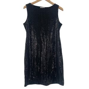 TASH + SOPHIE Dress Size Medium NWT Black Sequin Holiday New Years Sleeveless